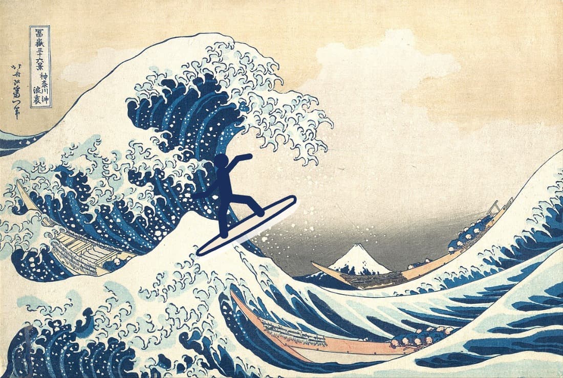 Katsushika Hokusai, Surf’s Up off Kanagawa