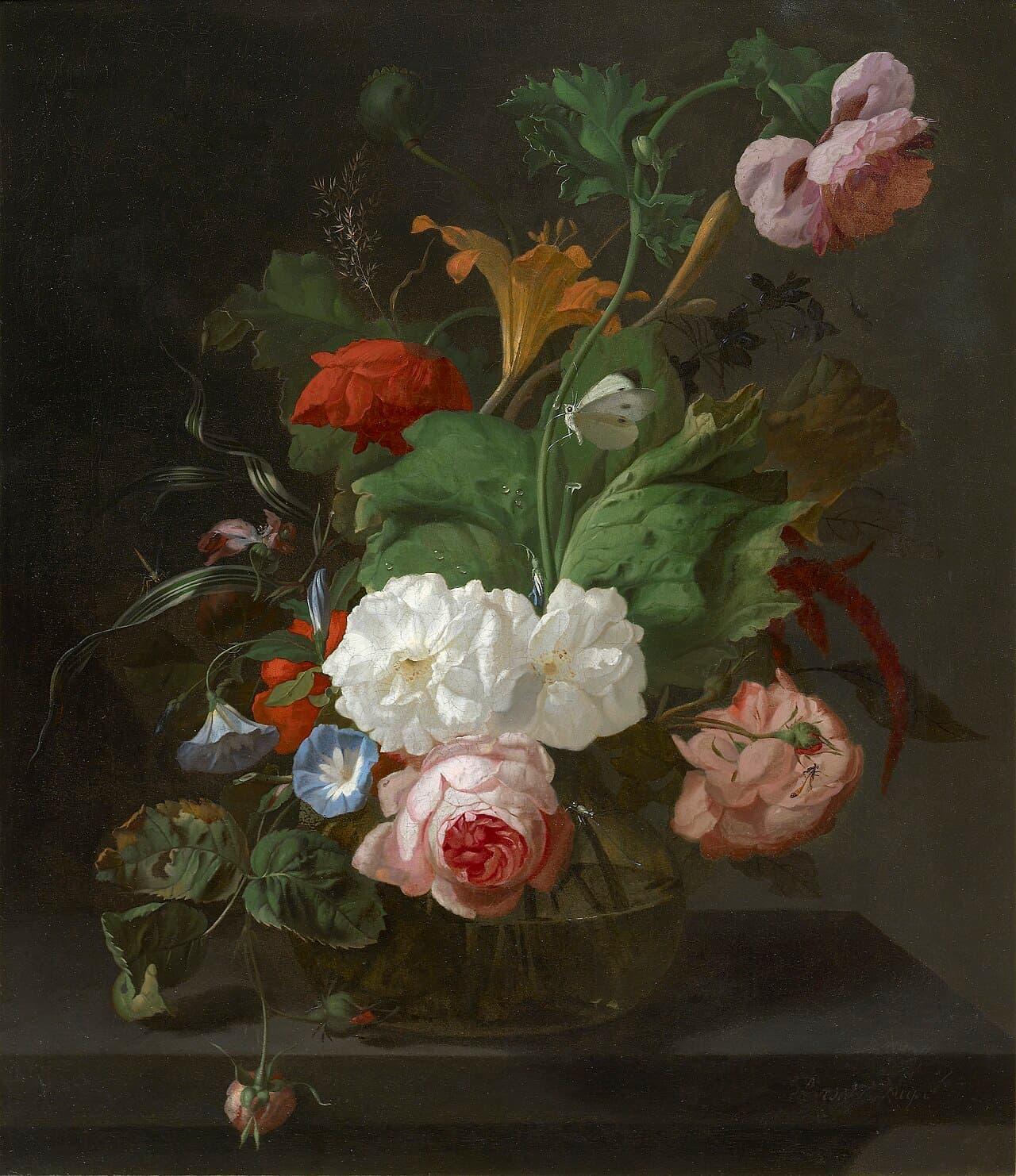 Rachel Ruysch, Cam Vazoda Çiçekler